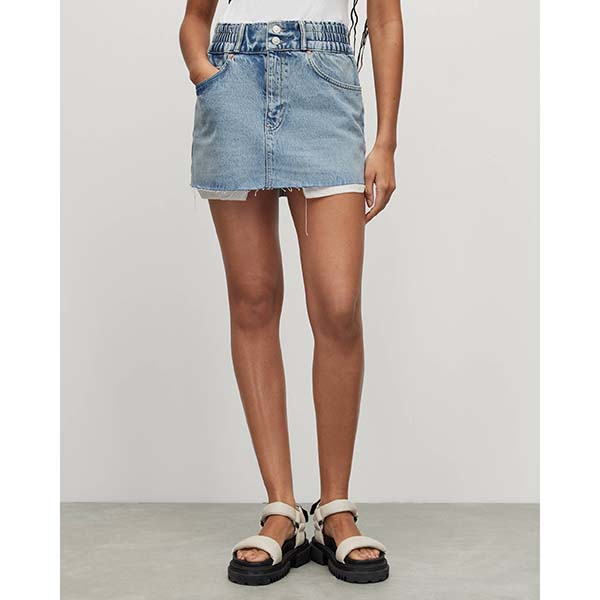 Allsaints Australia Womens Hailey Mini Denim Skirt Indigo AU09-019